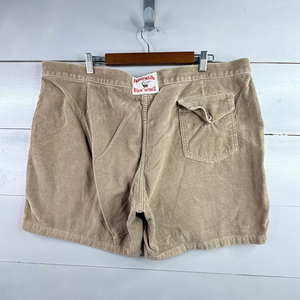 Birdwell Beach Britches Shorts Mens 41 Beige Corduroy USA Surf Button Fly